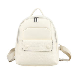 Zaini in Pelle PU all'Ingrosso con Motivo Coccodrillo Irregolare, Zaino da Viaggio Monocolore per Scuola e Università, Borse per Ragazze - Product Image 5