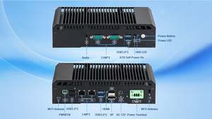 Fanless กล่องขนาดเล็กแบบฝังตัวสำหรับ I3 PC Intel Core RS232แลนคู่/485 <span class=keywords><strong>GPIO</strong></span> Win10/11ลินุกซ์สำหรับตู้ป้ายดิจิตอล8th I5 - Product Image 3