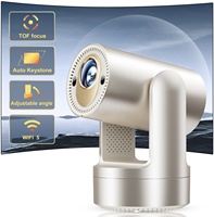 Projecteur intelligent portable avec batterie intégrée, écran LCD, WiFi 6, Bluetooth, résolution native 720P, système Android 9, mise au point automatique, correction de la distorsion trapézoïdale, pour films en extérieur