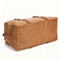 Sac fourre-tout en toile cirée imperméable de grande capacité avec fermeture à glissière à sangle en cuir à la mode Logo personnalisé Weekender pour le voyage