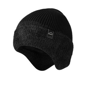 Wholesale <b>Winter</b> Warm Thermal Wool Blend Knitted Fleece Lined Unisex Sublimation Transfer Print Earflap Beanie <b>Hat</b> - Product Image 1