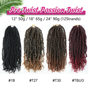 Peluca de Cabello Sintético Mengtong <span class=keywords><strong>Juliana</strong></span>, Crochet, 12, 14, 18, 22, 24 Pulgadas, Suave, Degradado Rojo, Corta, Estilo Boho, Pre-trenzada, Ondas al Agua, Estilo Passionate Twist - Product Image 3