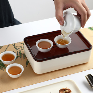 Portable <b>Tea</b> <b>Set</b> Mini Travel Outdoor Office Use <b>Plastic</b> Simple Style Gift Ready - Product Image 3