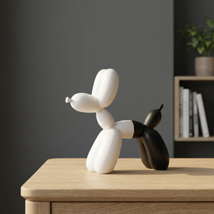 AK Brass Luxury Modern Decorative <b>Balloon</b> Dog Tabletop Black And White Powder Coated Showpiece For <b>Table</b> Ornaments - Product Image 1