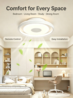 Ventilateur de plafond purificateur d'air à ions plasma Yeyun, sans pales, télécommande 6 vitesses, lampe de plafond LED à gradation progressive pour chambre à coucher