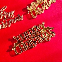 Ychon Joyeux Noël Acrylique Golden Deer Gâteau Accessoires Gâteau Toppers Ornement De Noël Fête Acrylique Gâteau Topper