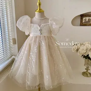 2024 Новое роскошное платье с блестками для девочек платье принцессы с вышивкой Свадебные Детские платья