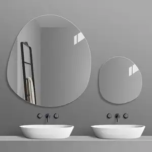 مرآة حائط مزخرفة بتصميم بهو للحمام مرآة حمام تُثبت بالرمل تصميم عصري مرآة لمستحضرات التجميل