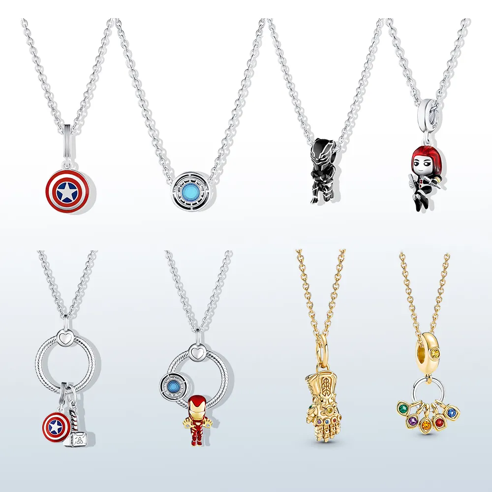 2022 nuovo arrivo gioielli in argento sterling 925 con il fascino dei Avengers per collana in argento da donna