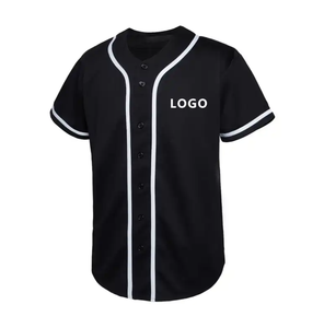 Haut court imprimé blanc uni col en v maillot de baseball uniforme de baseball - Product Image 3