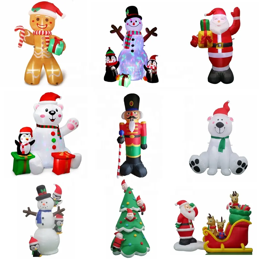 Ourwarm Animated Inflatable Christmas Decoration Musical Outdoor Yard Blow up Snowman Santa Claus Christmas Inflatable