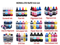 Kit de Recarga de Tinta BOMA, Tinta a Base de Agua para Impresoras HP Designjet 30 50 90 120 130 HP84 HP85, Sistema de Tinta Continua para Cartuchos de Tinta, 100 ml, 6 Colores