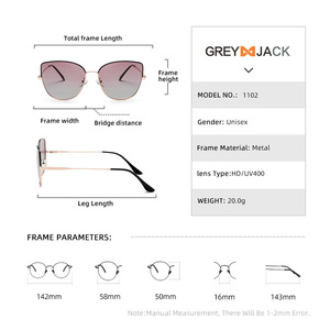 Gafas de sol Greyjack Cat Eye para mujer, montura metálica, doradas, UV400, a la moda, para salidas y fiestas - Product Image 4