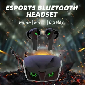 New P50 Tws BT 5.3 Owl Eye Breathing Light Low Latency Gaming Wireless Earphones Headset Dual Mode HiFi Bass Game <strong>Earbuds</strong> - Product Image 6