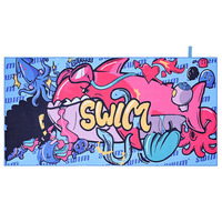 Serviette de bain en velours double face du fabricant absorbant à séchage rapide pour la natation Serviette de plage à transfert de chaleur numérique