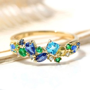 Anello con design geometrico colorato in stile vintage per donna - Product Image 3