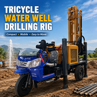 Foreuse de puits d'eau portable Feiyang montée sur tricycle diesel, machine de forage de puits profond de 300 m avec pompe pour l'eau souterraine