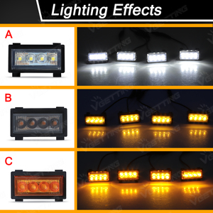 Luce LED per Griglia Auto Accessorio Diretto dalla Fabbrica per Jeep Wrangler JL 2018 <span class=keywords><strong>2019</strong></span> 2020 2021 2022 2023 Lente Bianca Nera Fumé - Product Image 3