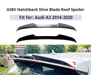 Alerón de techo de ventana trasera de alta calidad Aspecto de fibra de carbono ABS apto para Audi A3 2014-2020 - Product Image 4