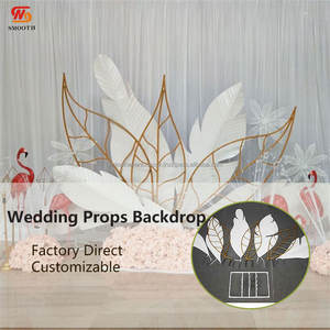 Suave Venta caliente forma de pluma boda Metal telón de fondo boda escenario fiesta Decoración - Product Image 2