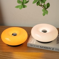 Lampe de chevet LED tactile en verre en forme de donut, 5V, à intensité variable, rechargeable, design cyber-célébrité, pour chambre à coucher