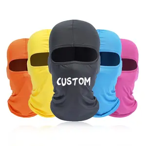 Groothandel Hoge Qualtity Custom Logo Gezicht Masker Full Face Cover Ski Masker 1 Gat Bivakmuts