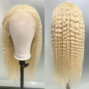 <span class=keywords><strong>Perruque</strong></span> Lace Front 13x4 Blonde 613 Ondulée Profonde 310g en Fibre Synthétique Haute Température Résistante à la Chaleur pour Femmes - Product Image 1