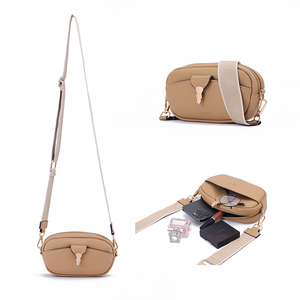 Prettyzys Good Looking PU Leather Messager Bag Monedero de hombro Bolsos de moda para teléfono móvil con correa ancha Crossbody Bag - Product Image 2