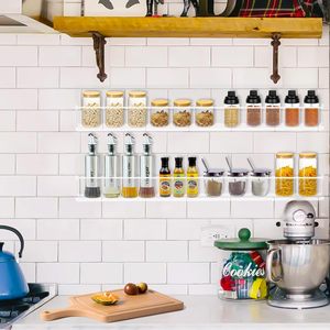 Lot de 2 supports pliables en acrylique transparent de 15 pouces pour gâteaux, <span class=keywords><strong>organisateur</strong></span> de rangement de comptoir pour <span class=keywords><strong>épices</strong></span> de cuisine - Product Image 4