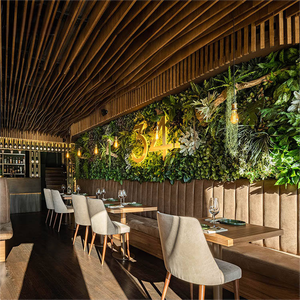 Ensemble de meubles de restaurant de style italien, table en contreplaqué avec chaises en velours, meubles de restaurant pour restaurant occidental, café - Product Image 3