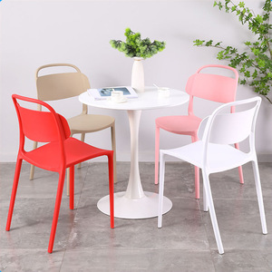 Muebles modernos para comedor Silla de plástico Restaurante barato Ocio Café Silla de plástico para comedor apilable - Product Image 1