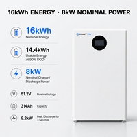 Batterie LiFePO4 certifiée UL1973 16 kWh 48 V/51,2 V 314 Ah avec CAN RS485 pour projets d'onduleurs hybrides et de systèmes solaires ESS