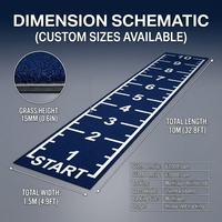 Tapis d'entraînement fonctionnel résistant à l'usure, gazon artificiel haute densité à poils courts, tapis de sprint fitness, OEM disponible