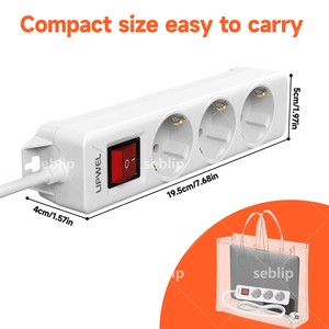 การขยายซ็อกเก็ตหลายช่องพร้อมสวิตช์สายต่อยาวหลายช่องเครื่องใช้ไฟฟ้าขนาดเล็กการจัดการที่มีประสิทธิภาพ - Product Image 2