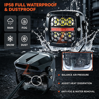 Projecteur auxiliaire universel 12V 24V IP67 6000K 3 pouces, lumière LED, lumière de jour ambre, homologation E-Mark E24 pour Jeep Wrangler 4X4