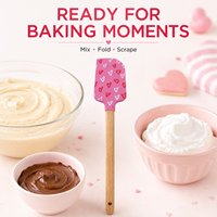 Spatule en silicone de taille moyenne pour la Saint-Valentin, transfrontalière, avec motif imprimé, pour pâtisserie et crème, compatible contact alimentaire