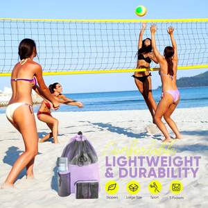 Échantillon gratuit Sac de sport et de gym personnalisé de grande capacité Sac à dos en filet à cordon de serrage Sac de plage Kit d'équipement de sport - Product Image 5