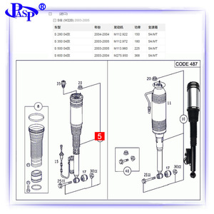 Conjunto de Amortiguador de Aire Pasp W220 S 2203205013 2203202338 AT, Soporte de Transmisión Automática Incluido - Product Image 3