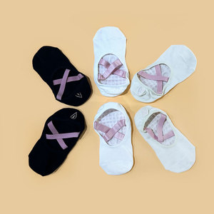 Tất dài sọc mùa thu đông dành cho yoga, tất năm ngón, tất Pilates, tất thể thao chống trơn trượt cho nữ, tất ống giữa - Product Image 3