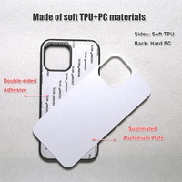 Coque de téléphone à sublimation 2D, coque de téléphone vierge pour presse à chaud avec plaque métallique imprimée pour iPhone 13 Pro Max, TPU PC antidérapant