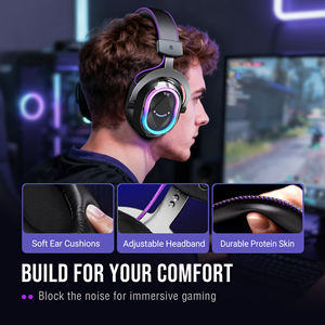 หูฟังเกมมิ่งแบบมีสาย <span class=keywords><strong>FIFINE</strong></span> H13 ไดนามิกไดรเวอร์ พร้อมไฟ RGB สีสันสดใส แผ่นรองหูหนังตามหลักสรีรศาสตร์ กล่องควบคุม สำหรับไลฟ์สตรีมมิ่ง ใช้กับคอมพิวเตอร์ผ่านพอร์ต USB - Product Image 2