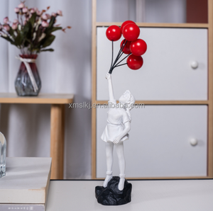 Figura in resina scultura arte palloncini volanti statua della ragazza per la decorazione della casa - Product Image 2