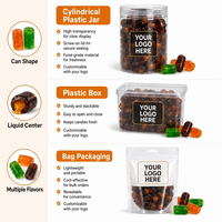 Bonbons gélifiés en gros en forme de canette de soda, fourrés à la confiture, saveurs variées de boissons, centre explosif, moelleux et masticables
