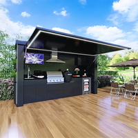 Nouvelle conception de cuisine mobile extérieure pour petite maison, cuisine préfabriquée avec porte automatique