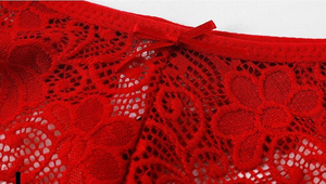 Women Floral Lace <b>Thong</b> Underwear Low-Rise <b>Seamless</b> Ultra-Thin Sexy Style Knitted Panties Gray - Product Image 5