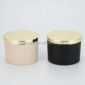 Hochwertiger gefrosteter farbiger Glaskerzenhalter mit Metalldeckel dekorativer Kerzenständer für den heimgebrauch China Großhandel