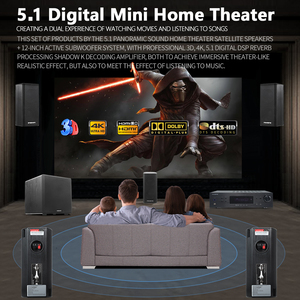 <b>Mini</b> 5.1 Wireless Home Sound System DTS 3D/4K Digital Decoding Amplifier BT HD Home Theatre System Set Home System - Product Image 2