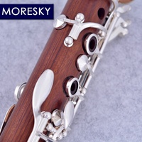MORESKY Rosewood Professional Clarinet 18-Key Bb Silver Plated Nickel Silver Surface Customizable M121 Mopane Body