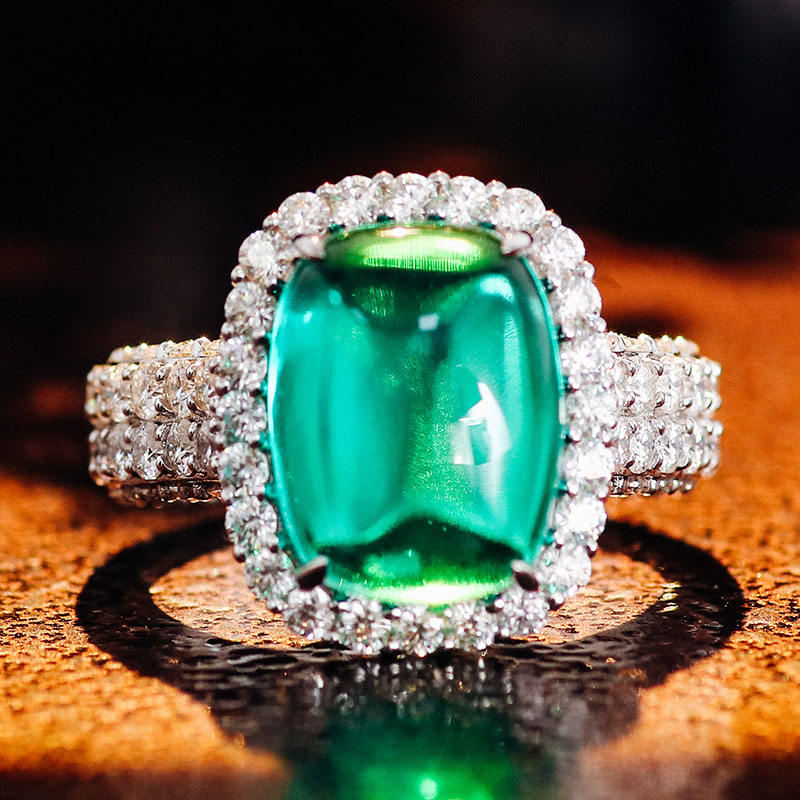 Real solid 18Kgold lab gemstone ring