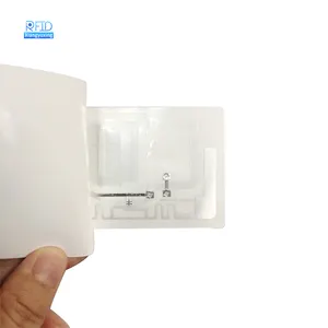 Personalizado rfid adesivos UHF NFC dupla frequência com sensor de temperatura etiqueta 86x54mm imprimível frio cadeia